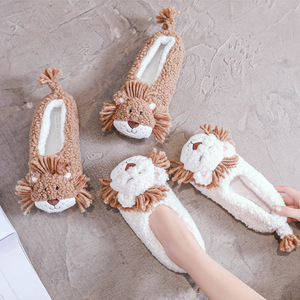 Aslan dekorasyon Terry polar astar balerin terlik ile kadınlar için toptan yumuşak bale tarzı terlik - Product Image 2