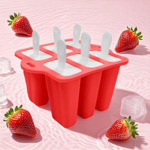 Moldes para paletas de helado de 6 cavidades, moldes para paletas de silicona sin Bpa, molde de silicona para paletas reutilizable para niños - Product Image 2