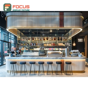 Vitrina Profesional para Café con Frente de Vidrio, Estante para Pastelería, Panel Blanco, Vitrina para Cafetería - Product Image 3