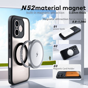 Funda Magnética Esmerilada para <span class=keywords><strong>OPPO</strong></span> Reno <span class=keywords><strong>15</strong></span> 5G Global, Antideslizante con Sensación de Piel, Protección de Esquinas con Airbag, Precio de Fábrica - Product Image 2