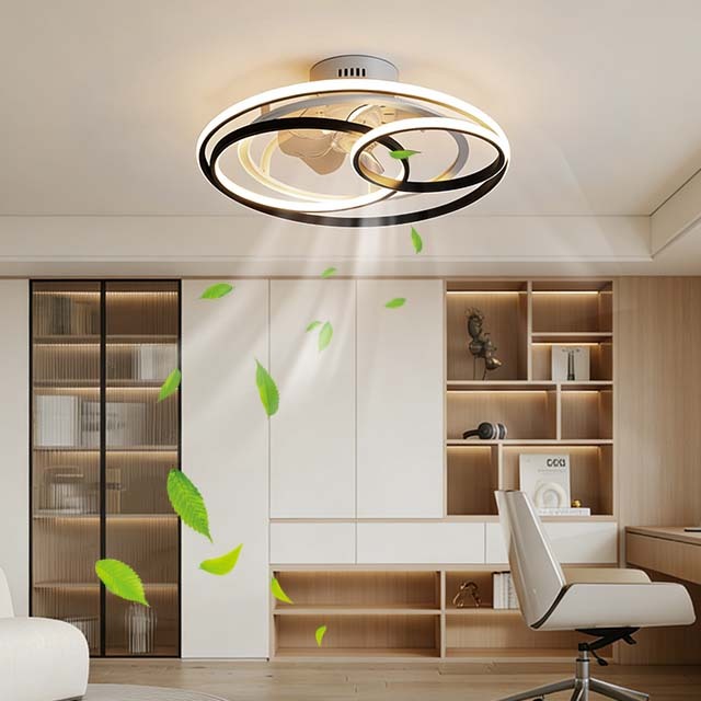 Luxury Nordic Creative Modern Invisible Fan Chandelier LED Ceiling Fan Lamp with Remote Control for Bedroom and Restaurant