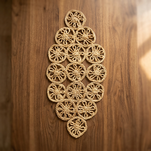 Set de table en paille naturelle tressée, dessous de plat floral, dessous de plat en corde tressée, couvre-table décoratif - Product Image 3