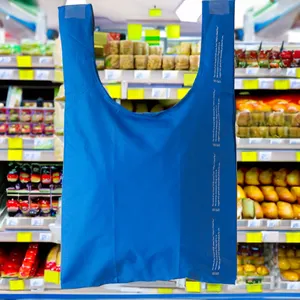 Barato logotipo personalizado eco reciclar 210D 190T rpet nylon foldable tote poliéster nylon shopping bag para supermercado