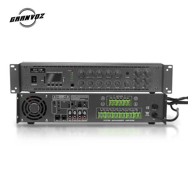High Performance 2U PA Amplifier 6-Zone Ceiling Mount Public Address System 4ohm Metal Ceiling Mount Speaker Audio Equipment