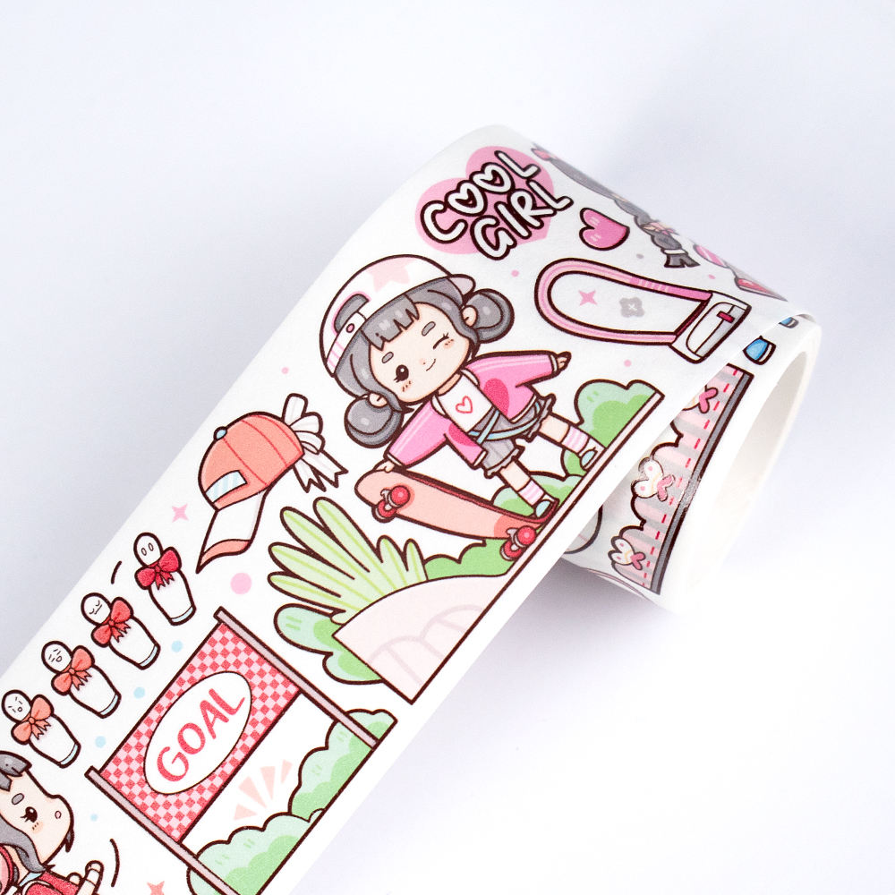 Papier washi + impression couleur + exemple de ligne de décollement