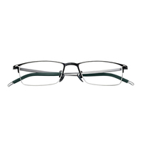 Monturas de Gafas Ópticas de Metal Negro y Plateado, Estilo Retro Vintage, de Lujo, Calidad Premium, Media Montura, Tendencia, Venta al Por Mayor