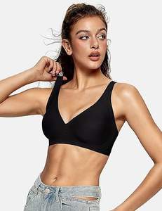 Sujetador Deportivo Sin Costuras para Mujer, <span class=keywords><strong>Push</strong></span>-Up, Escote Profundo en V, Sin Varillas, Bralette con Soporte, Cobertura Total, para Uso Diario - Product Image 2