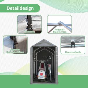 Tente d'atelier pour vélo Thanaddo, <span class=keywords><strong>abri</strong></span> de <span class=keywords><strong>jardin</strong></span>, rangement, carport, cadre en acier galvanisé pour vélo, <span class=keywords><strong>moto</strong></span>, 100x187x160cm - Product Image 4