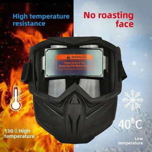 Masque de soudage avec visière grise en polycarbonate anti-rayures et résistant à la chaleur pour le soudage - Product Image 4