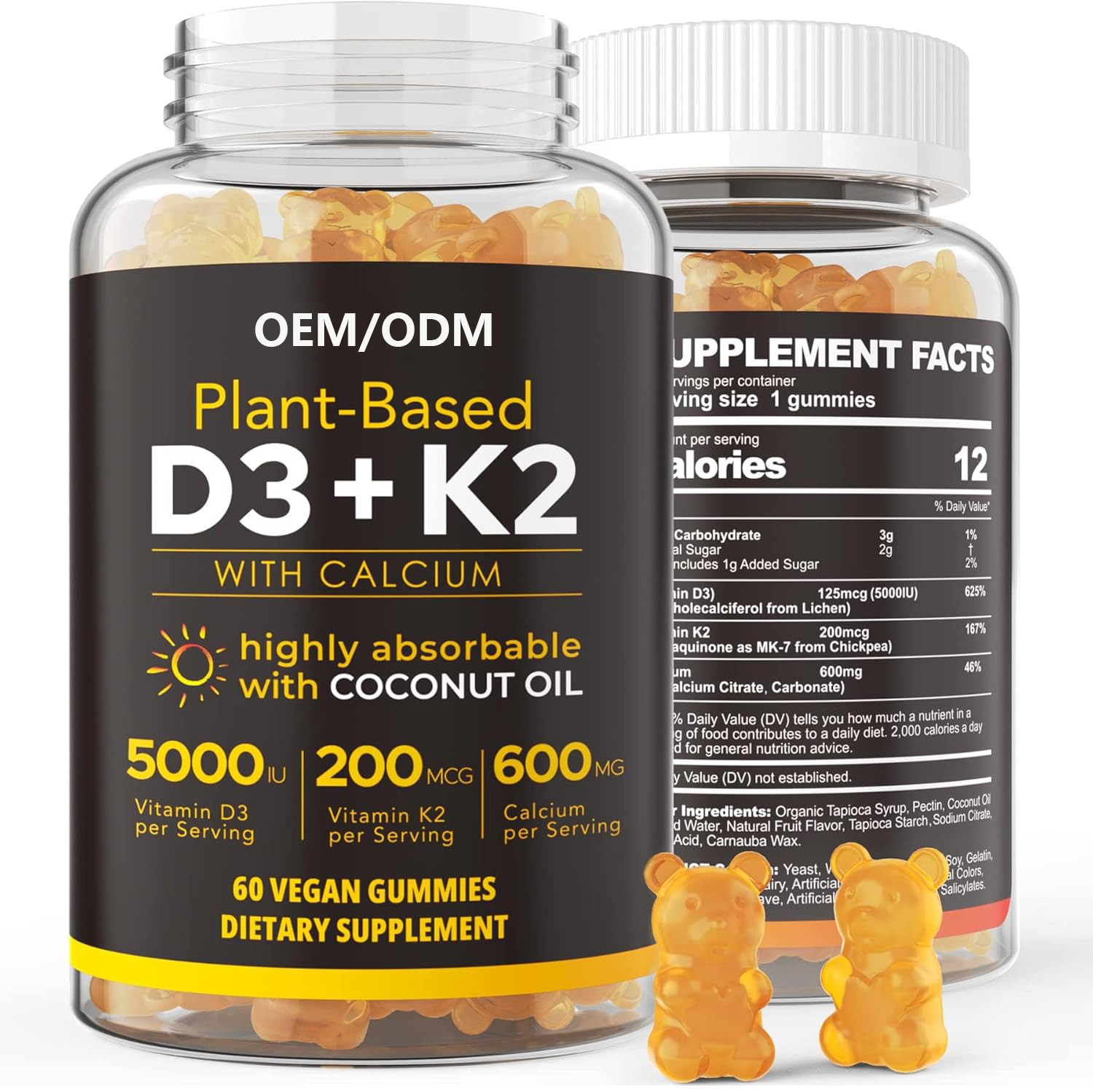 Прямые продажи с фабрики OEM индивидуальная дозировка витамина K2 D3 Gummies Private Label травяные добавки для взрослых не для беременных женщин