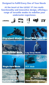 Scooter LEFEE P1 500W, Batería de 100Wh, Velocidad de 2M/S, 60m, Resistente al Agua IP68 para Snorkel, Aluminio Anodizado Duro, Scooter LEFEE P1 500 - Product Image 6