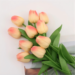 Ramo de Tulipanes Artificiales Hechos a Mano, Modernos, de Plástico, con Tacto Real, para Decoración de Bodas - Product Image 3