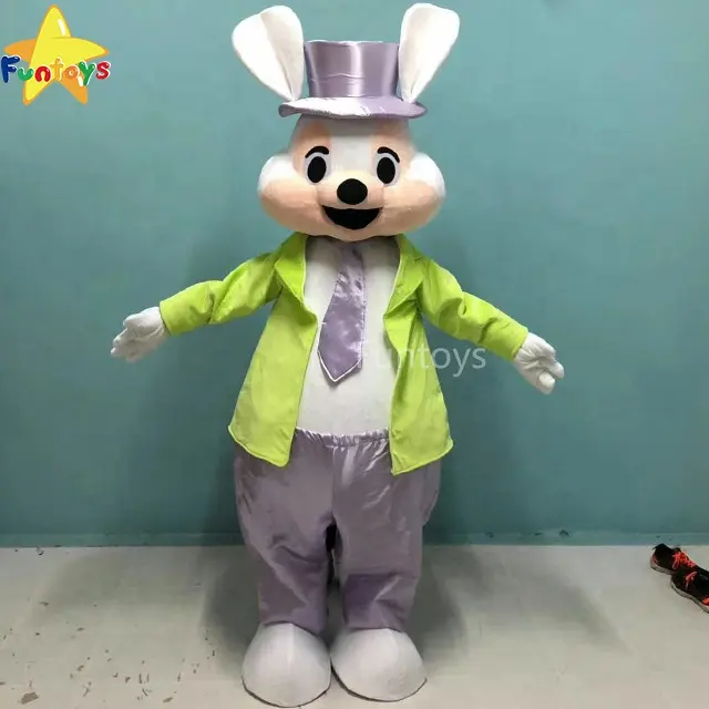 Funtoys CE Mooie Animal Konijn Bunny Kostuum Pluche Mascotte Kostuum Vakantie Speciale Kleding Voor Volwassen
