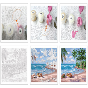 Kit de peinture sur toile DIY, bouquet de fleurs, peinture par numéros, 40x50cm, sans cadre, peinture acrylique pour adultes, décoration murale pour la maison, cadeau fait main - Product Image 3