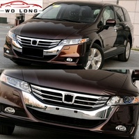 Rejilla delantera cromada para Honda Odyssey, color negro brillante, de alta calidad, 2009, 2010, 2011, 2012