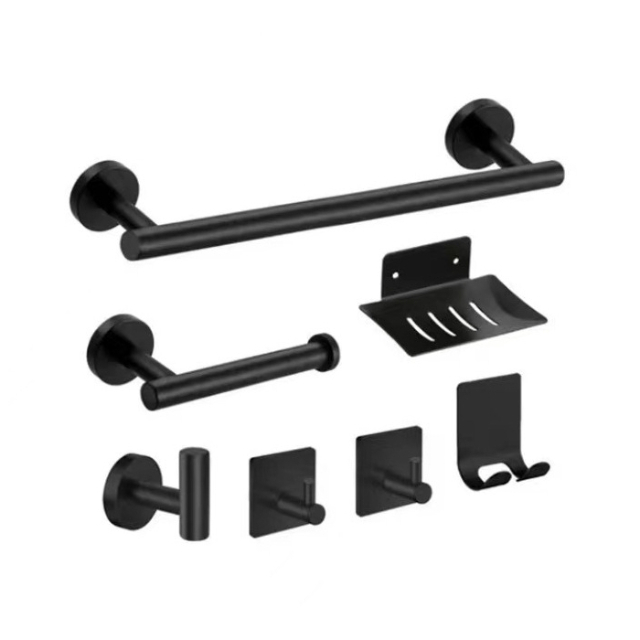 Portasapone Set 7 pezzi nero