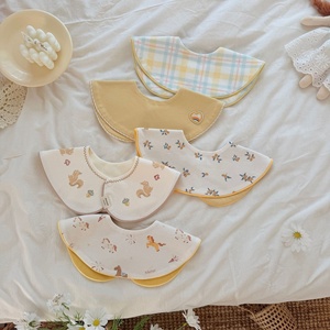 Aiwoyoo Babero de Algodón con Borde en Contraste y Patrón de Dibujos Animados de Animales para Bebés y Niños Pequeños de 26 Pulgadas, Absorbente y de Secado Rápido - Product Image 4