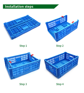 <strong>Stackable</strong> Foldable <strong>Crate</strong> Various Specifications Mesh Box Design Plastic Folding Container for Farm Supermarket Storage - Product Image 3