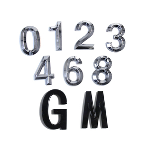 Chữ cái và số logo xe hơi mạ crôm 3D tùy chỉnh bằng nhựa ABS, tự dính, phù hiệu & nhãn dán xe hơi - Product Image 5