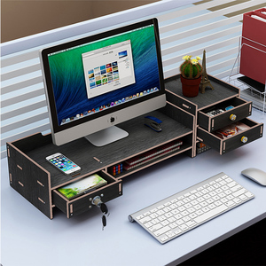 Supporto Regolabile <span class=keywords><strong>in</strong></span> <span class=keywords><strong>Legno</strong></span> per Monitor con 3 Cassetti, Rialzo per Monitor <span class=keywords><strong>in</strong></span> Bambù per Computer, Laptop, Stampante, Organizzatore <span class=keywords><strong>da</strong></span> <span class=keywords><strong>Scrivania</strong></span> - Product Image 5