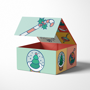NUEVAS Cajas de Regalo de Lujo Personalizadas para Nochebuena, Diseño Reutilizable, Recubrimiento UV, Grabado en Relieve, Laminación Mate, Forro de Esponja, Reciclables, con Logotipo - Product Image 4