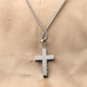 Men's Stainless Steel <b>Cross</b> Pendant Necklace Geometric Design Punk Style Fashion Jewelry 12048 - Product Image 2