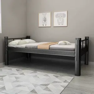 Lit superposé pliant minimaliste pour enfants avec cadre métallique inclinable, double sur double, avec barrières de sécurité pour <span class=keywords><strong>la</strong></span> chambre à coucher - Product Image 2