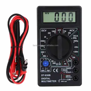 DT-830B LCD Digital Multimeter Ammeter AC DC Voltmeter Mini Hand Held Digital Multimeter Cable Ohm Meter with Probe Combination