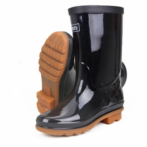 Bottes de pluie mi-mollet pour femmes Warrior, imperméables, semelle en caoutchouc PVC, bleu, vert foncé, noir - Product Image 5