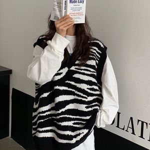 Giacca da donna senza maniche con motivo Zebra per <span class=keywords><strong>Cardigan</strong></span> Chic dal Design ampio e Versatile primavera e autunno - Product Image 3