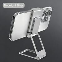 Support de téléphone en métal pliable et portable, avec clip arrière, autocollant de fixation, anneau de maintien pour doigt, support de bureau multifonctionnel et créatif