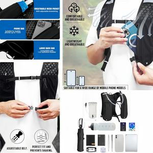 Gilet de course léger en nylon pour la randonnée et le cyclisme, sac de rangement pour bouteille d'eau, support de téléphone, gilet d'hydratation pour les sports de plein air - Product Image 4
