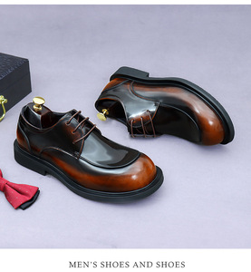 Zapatos de Cuero para Hombre de Alta Gama, Estilo Italiano, con Cordones, Oxford, Hechos a Mano, para Oficina, Trabajo, Transpirables, Antideslizantes, Siempre a la Moda, Genuinos - Product Image 3