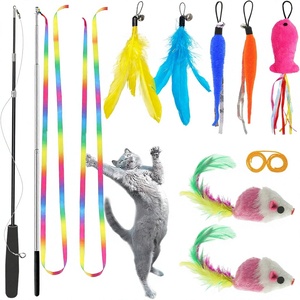 ZPH Interactive - Paquete de Juguetes para Gatos con Plumas Variadas para Gatitos - Ratón, <span class=keywords><strong>Gusano</strong></span> y Peces de Peluche, Juguetes para Ejercicio - Product Image 1