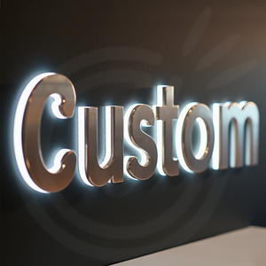 定制徽标品牌名称背光发光字标牌，适用于公司室内室外广告字标牌 - Product Image 1