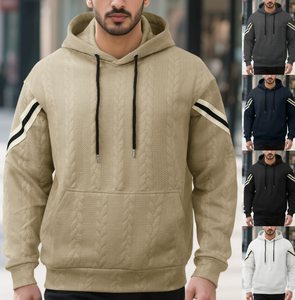 Suéter con Capucha para Hombre, Nuevo Modelo Otoño-Invierno, Jacquard, Grueso, Cálido, Deportivo, para Exteriores - Product Image 1