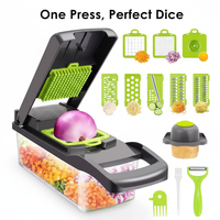 Ensemble de cuisine professionnel en ABS et acier inoxydable, multi-outils pour trancher, hacher, racler et couper les produits frais