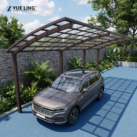 Toit en polycarbonate arqué sur mesure en aluminium pour les grossistes, utilisation en extérieur, imperméable, profilé 1,2-4,0 mm, abri de voiture