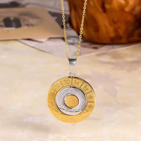 Collier Pendentif Homme en Acier Inoxydable Plaqué Or, Ancrage Rotatif Créatif Vintage, Zodiaque Chinois Huit Trigrammes, Bijoux