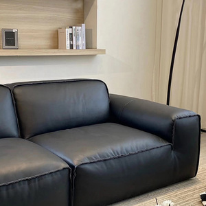 Mobili moderni divano componibile in pelle nera di vacchetta italiana set <span class=keywords><strong>casa</strong></span> di lusso e <span class=keywords><strong>casa</strong></span> divano a 3 posti divani da soggiorno - Product Image 6