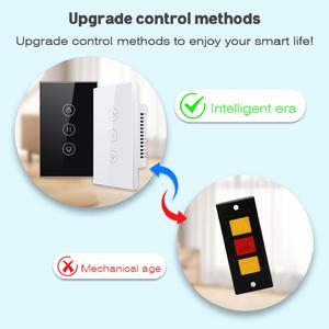 Interrupteur de porte de garage automatique intelligent Tuya <span class=keywords><strong>WiFi</strong></span> RF433 avec télé<span class=keywords><strong>commande</strong></span>, interrupteur tactile en verre trempé pour <span class=keywords><strong>volet</strong></span> <span class=keywords><strong>roulant</strong></span> électrique - Product Image 2