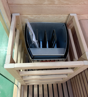 Cabine de sauna extérieure en cèdre canadien, sauna vapeur d'extérieur, sauna vapeur d'angle en bois pour la maison avec poêle à sauna