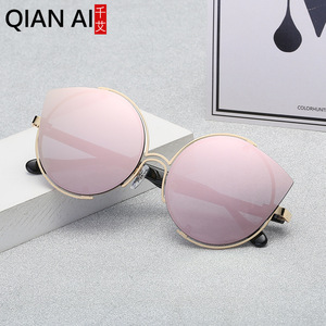 Gafas de Sol Redondas para Mujer Qianai, Color Plateado, 100% Protección UV, Estilo Urbano, para Salidas y Fiestas - Product Image 3
