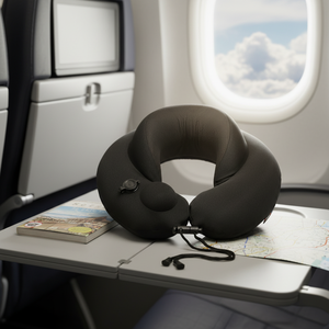 Almohada de Viaje para el <span class=keywords><strong>Cuello</strong></span> de Inflado Rápido con Bomba de Presión Patentada, Espuma Viscoelástica, Válvula de Desinflado Instantáneo, Cojín de Viaje en Forma de U para Dormir en el Avión - Product Image 1