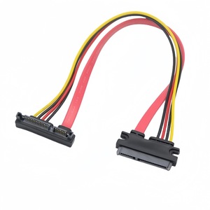 Cable de extensión de datos y alimentación Sata, 7 + 15 pines, macho a hembra, codo de 90 grados, núcleo de cobre para disco duro - Product Image 4
