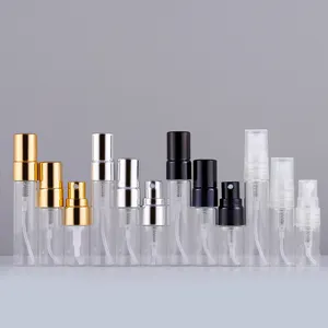 Wholesale Round 2ml 3ml 5ml Mini Clear Perfume Oil Spray Bottle Refillable Custom Glass Perfume Sample Atomizer Glass Vials