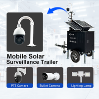 Sistem Trailer Tenaga Surya untuk Pemantauan Luar Ruangan 4G WIFI GPS Kamera Keamanan CCTV Mobile Menara Keamanan Tenaga Surya