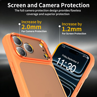 Coque de téléphone portable antichoc personnalisée pour iPhone 17 18 Pro Max avec cadre métallique orange pour objectif et protection de l'objectif à découpe de précision