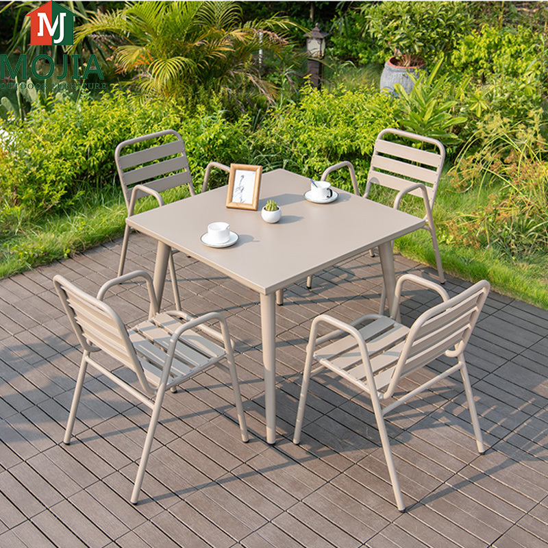 Moderne Garten Gartenmöbel Tisch und Stuhl Terrasse setzt Aluminium runde quadratische Tische Stühle Balkon Villa Möbel Tisch| Alibaba.com