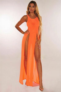 Ventes en gros de lingerie sexy pour femmes, ensembles de jupes longues transparentes avec culottes, prix bas en stock - Product Image 3